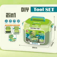 20 Piece 2-in-1 DIY Tool Set Toy Green