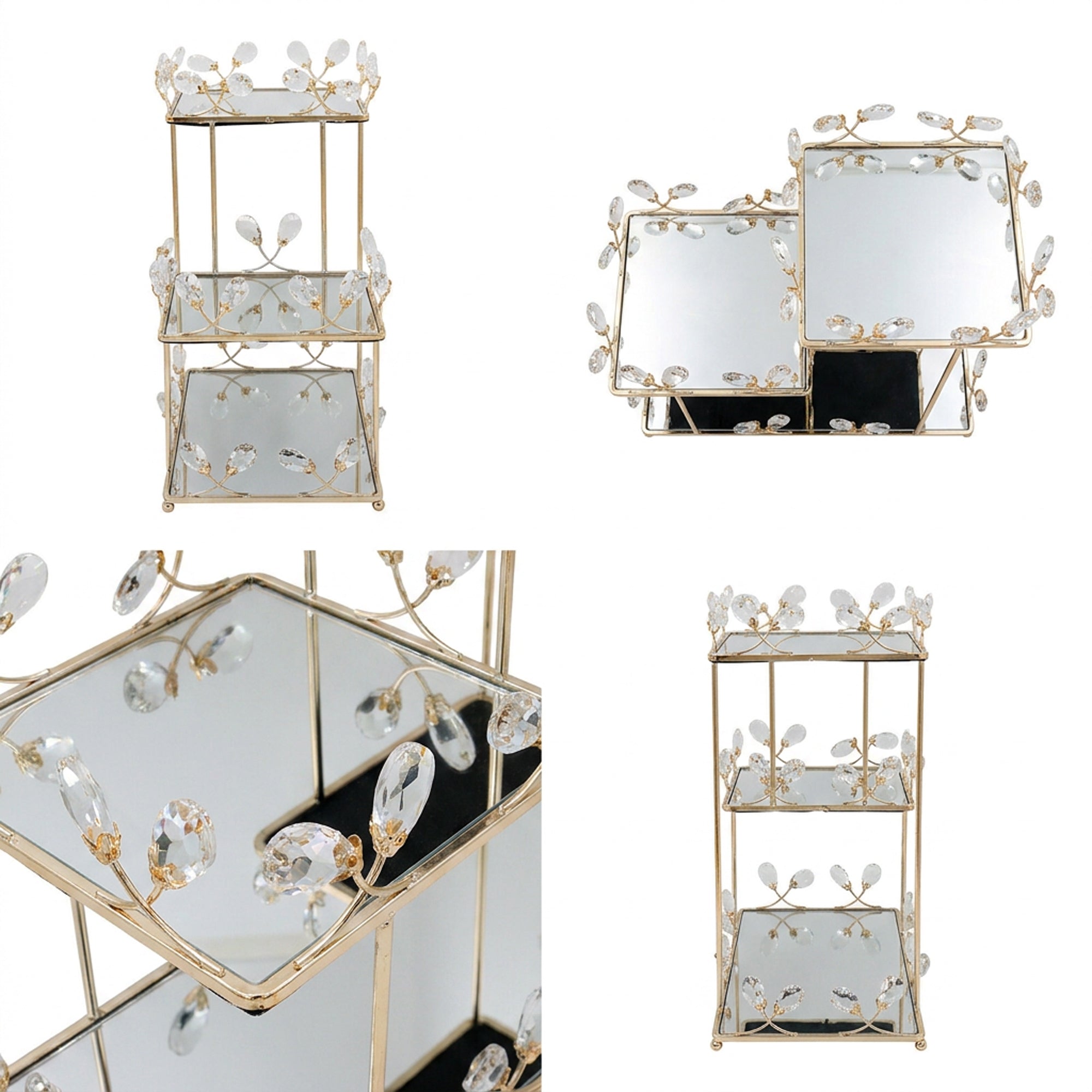 3 Tier Mirror Stand Gold