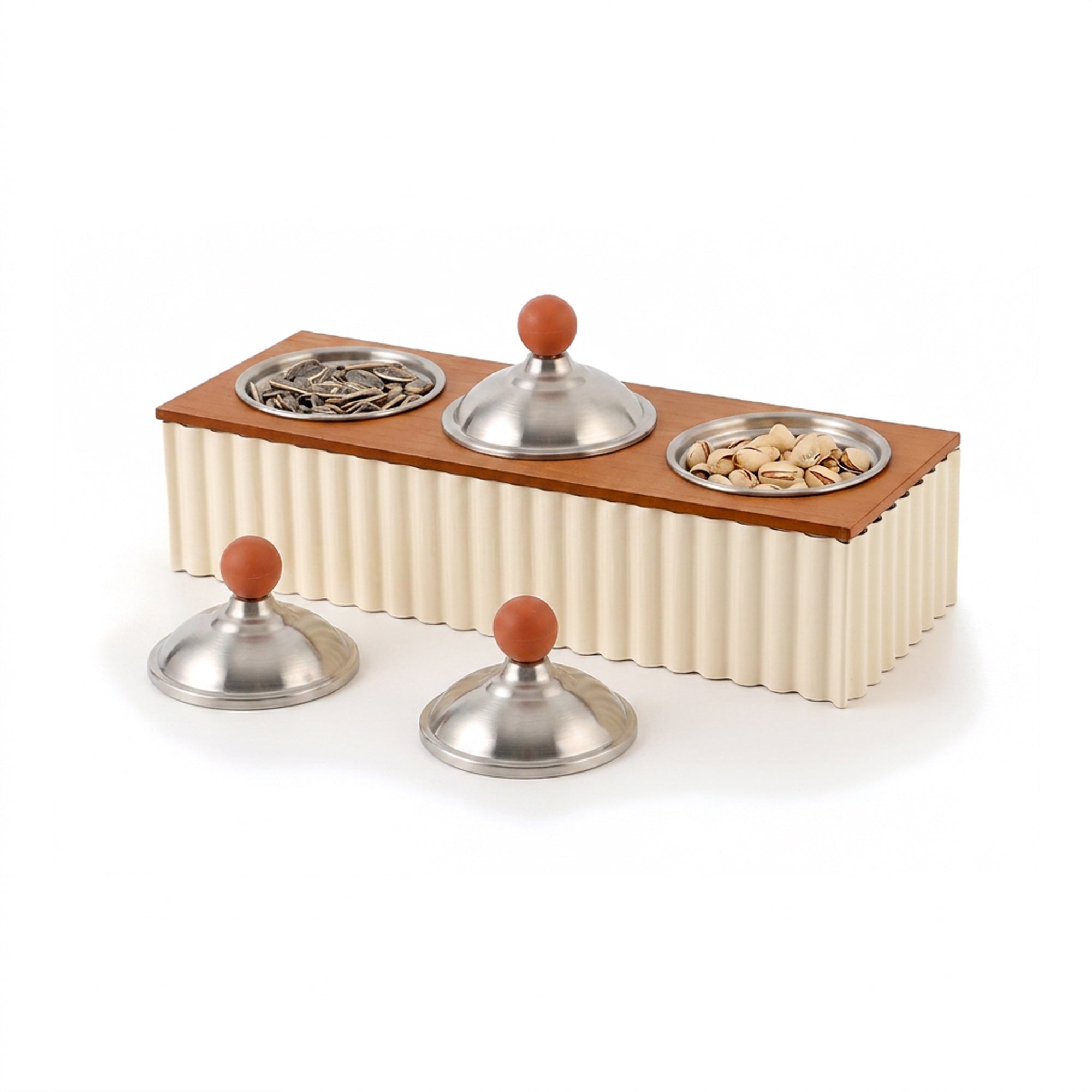 3 Compartment Dessert Server Cream