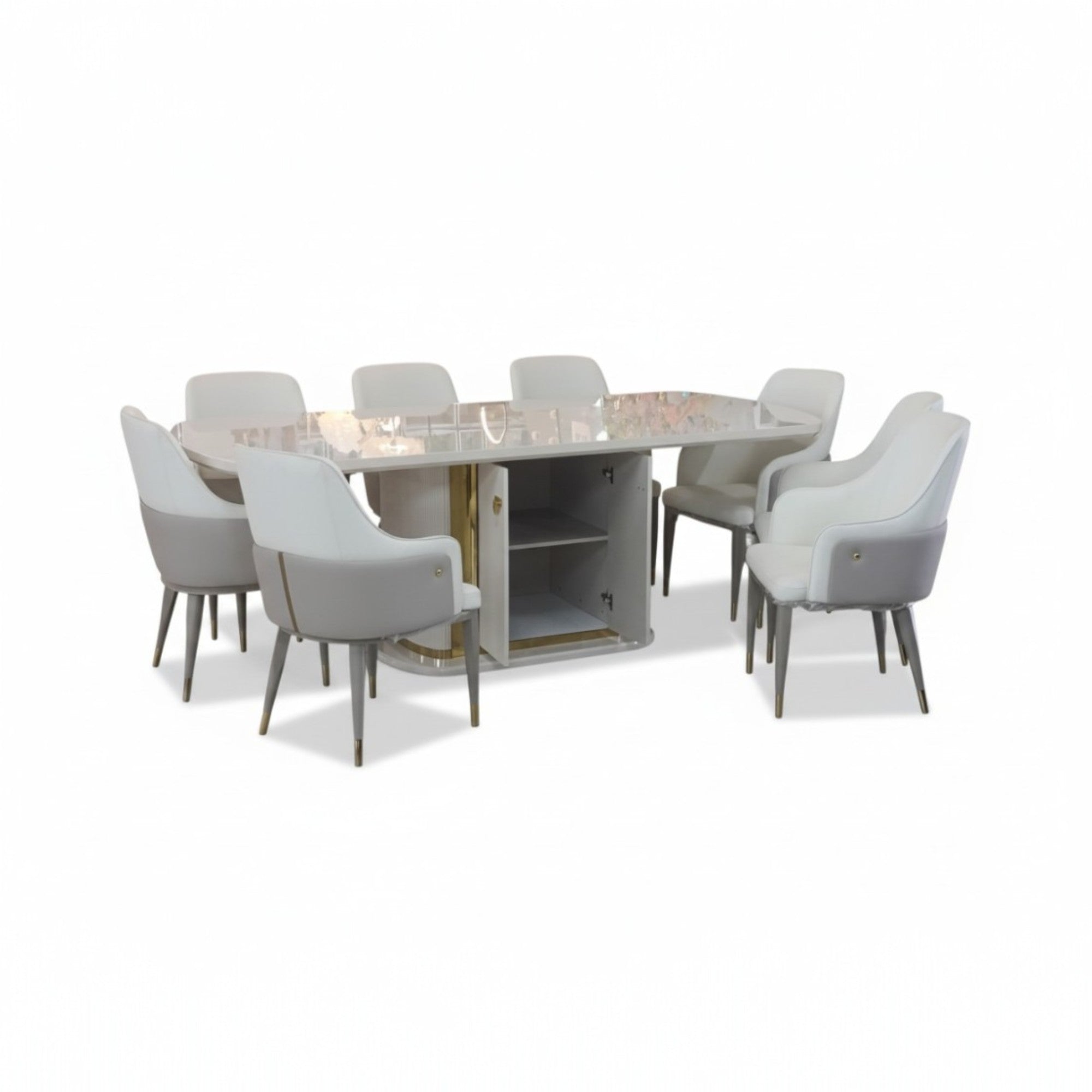 9 Piece Dining Room Set Grey