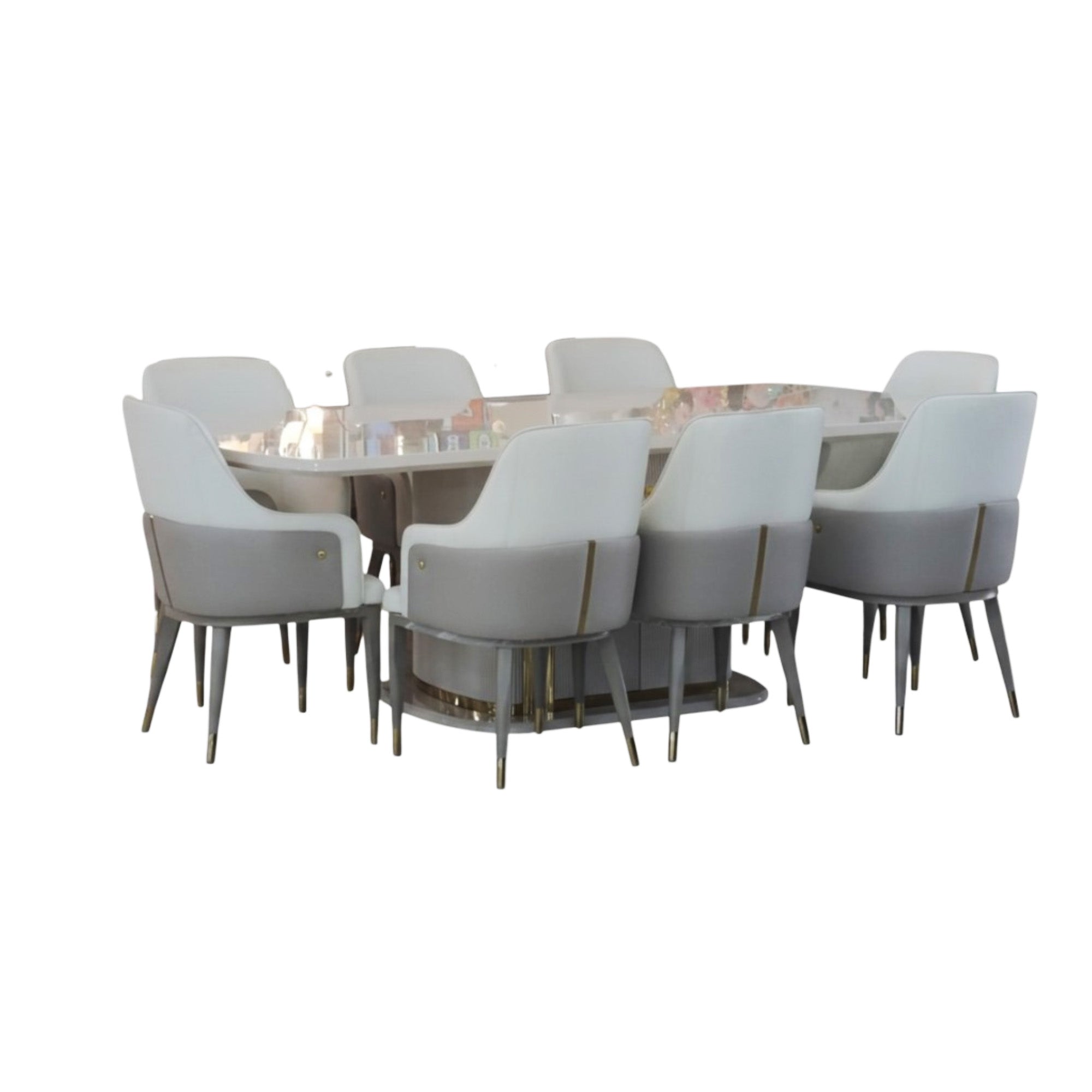 9 Piece Dining Room Set Grey