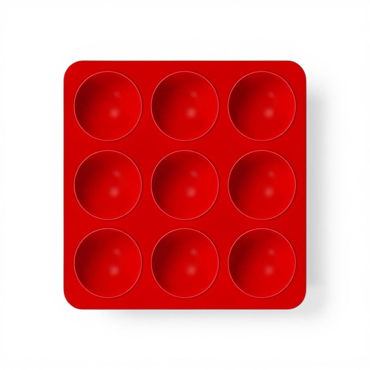 9 Hole Silicone Muffin Pan Red