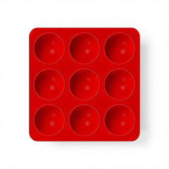 9 Hole Silicone Muffin Pan Red