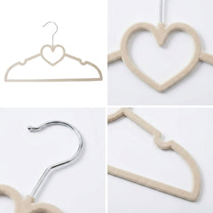 10 Piece Kids Velvet Hanger with Chrome Hooks Set Cream