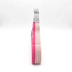 10 Piece Velvet Hanger with Chrome Hooks Set Pink