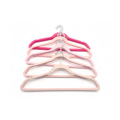 25 Piece Velvet Hanger with Chrome Hooks Set Pink