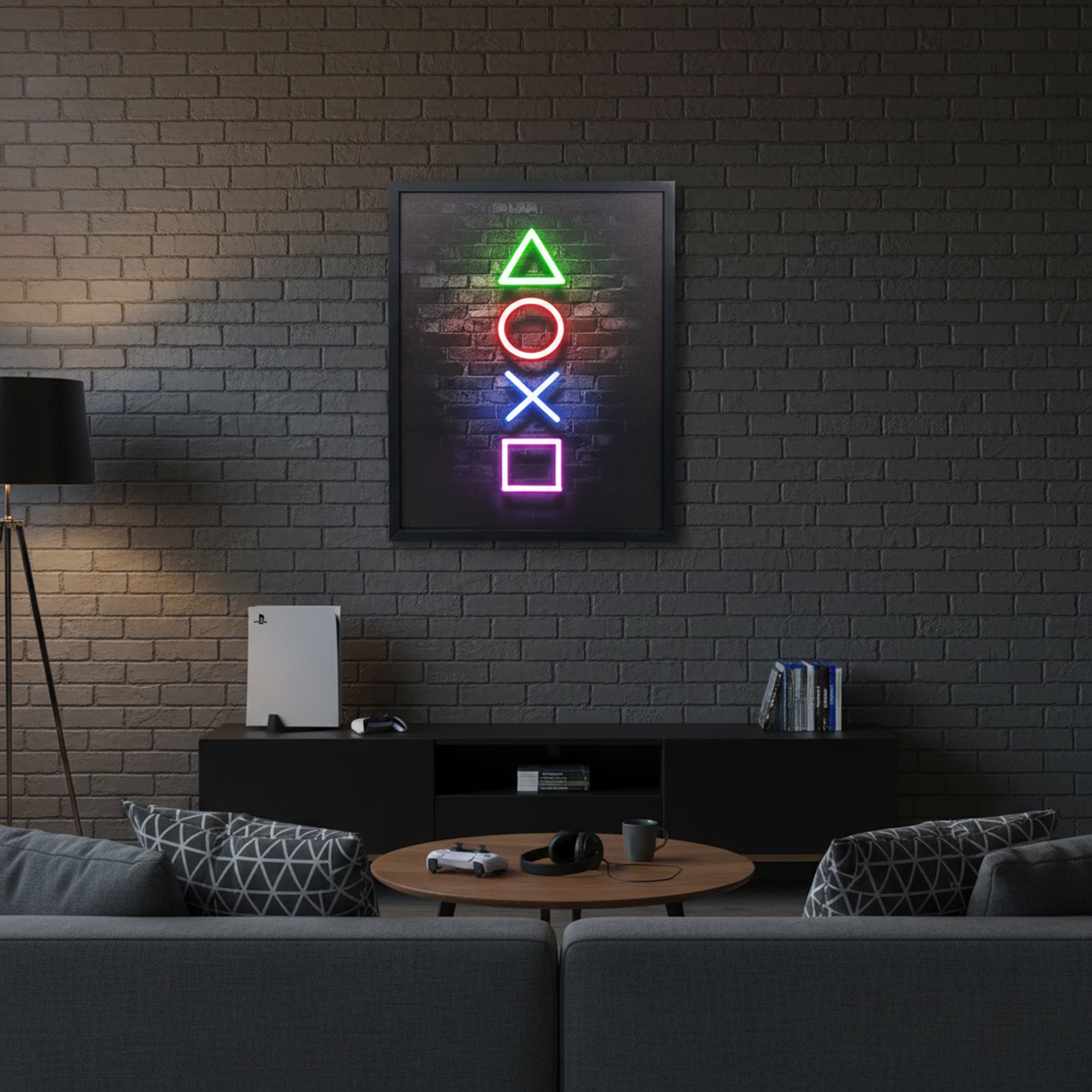 70 x 40cm Gaming Room Wall Art Multicoloured