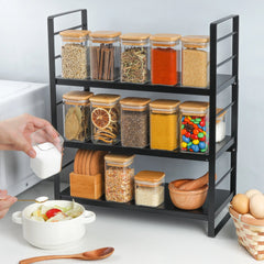 12 Piece Square Canister Set with Bamboo Lids Clear