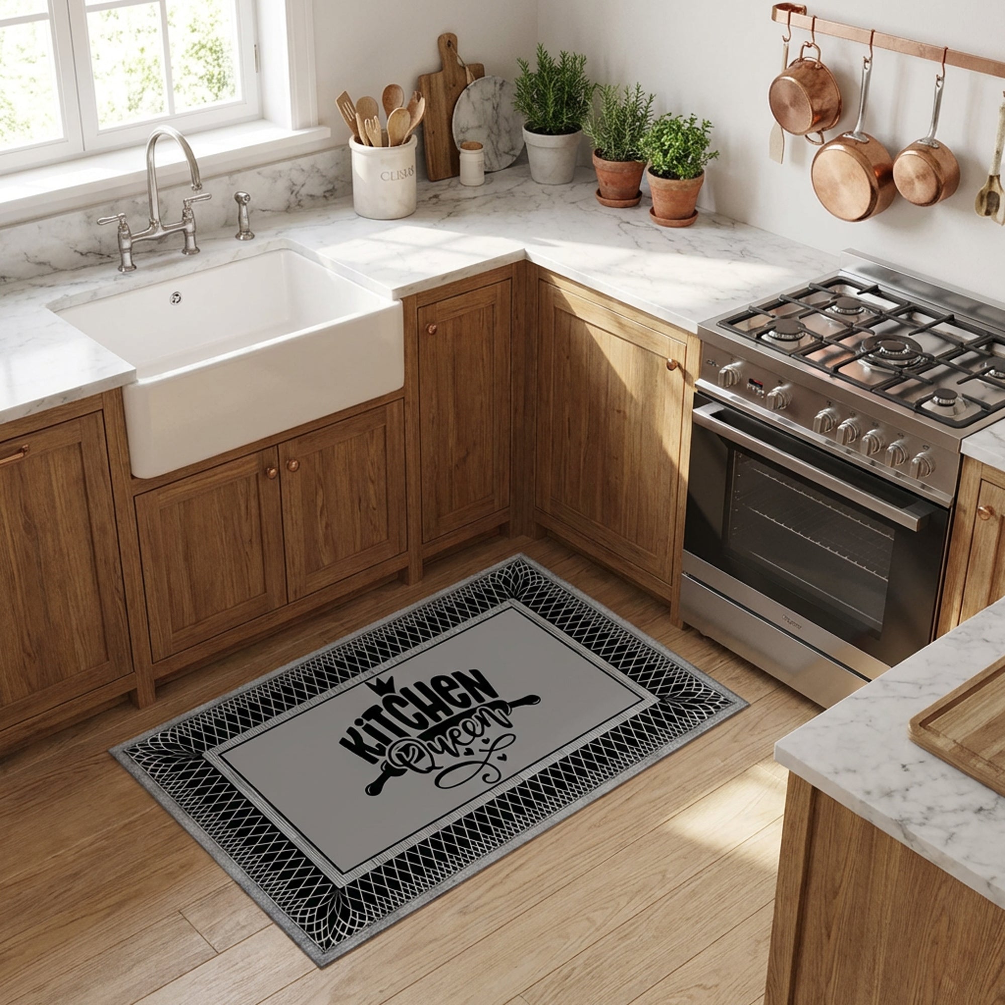 "Kitchen Queen" 50 x 80cm Kitchen Mat Black