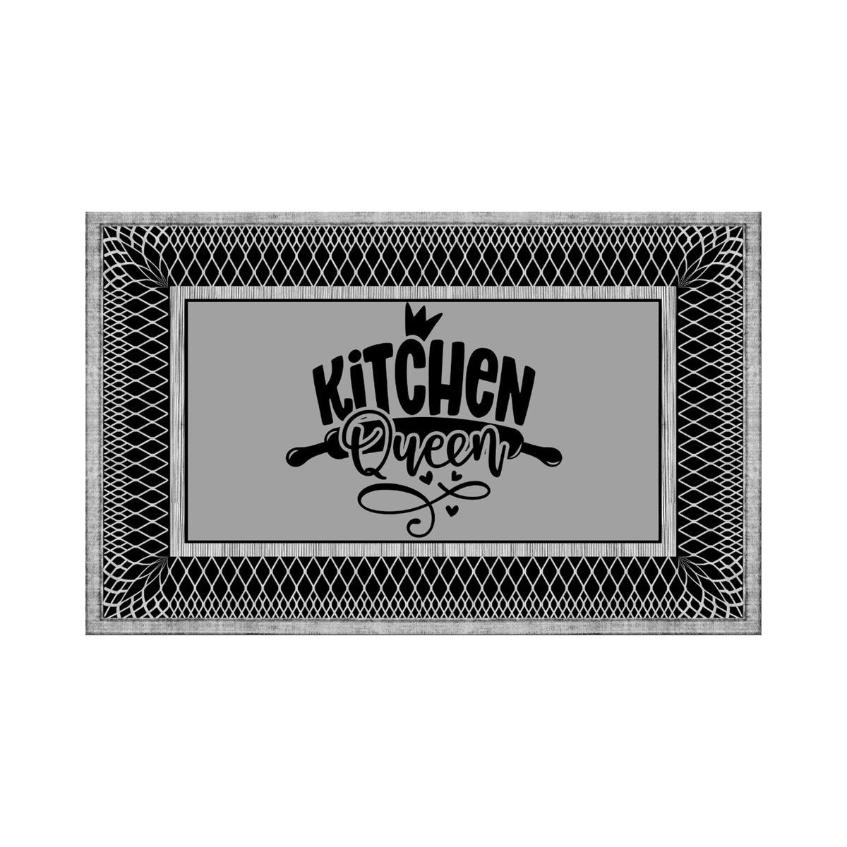 "Kitchen Queen" 50 x 80cm Kitchen Mat Black
