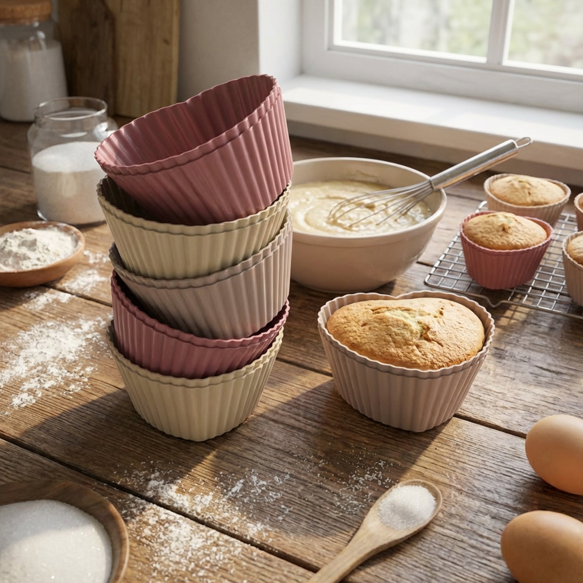 12 Piece Heart Shaped Muffin Cups Assorted