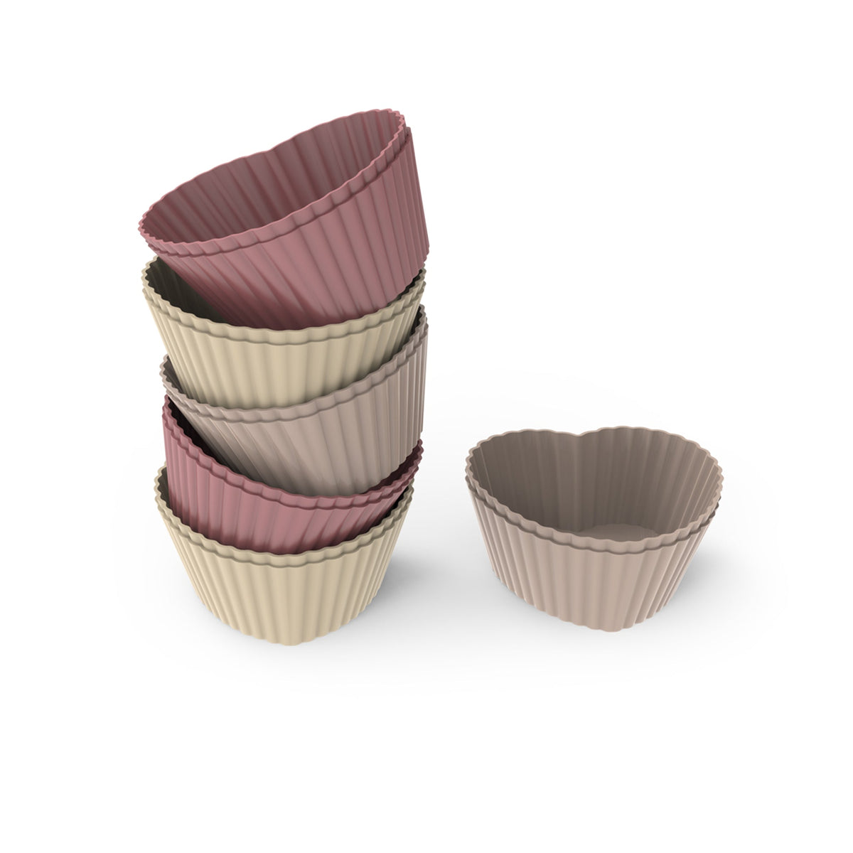 12 Piece Heart Shaped Muffin Cups Assorted
