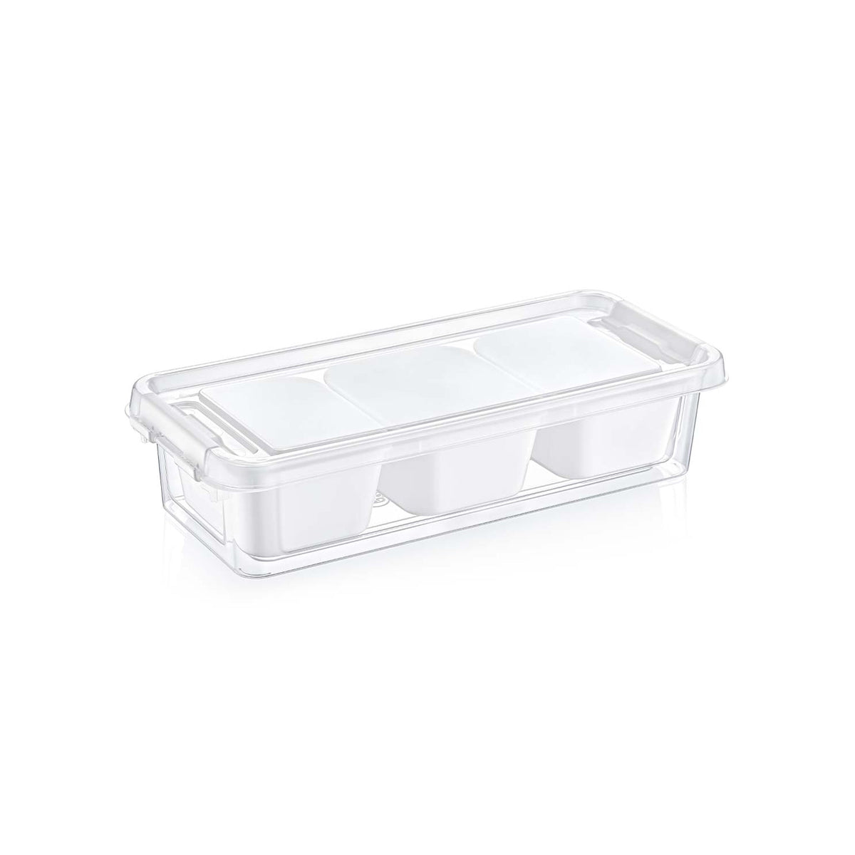 3 Compartment Flat Grand Organiser Box White