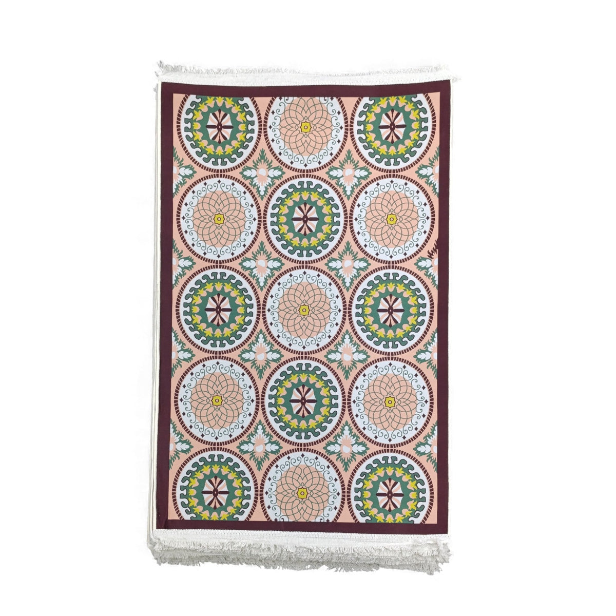 1 x 1.5m Patterned Carpet with Medallion Design Multicoloured
