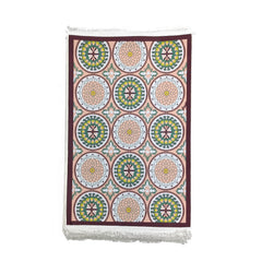 1 x 1.5m Patterned Carpet with Medallion Design Multicoloured
