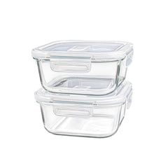 2 Piece 800ml Storage Container Set Clear