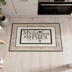"My Kitchen, My Rules" 50 x 80cm Kitchen Mat Brown