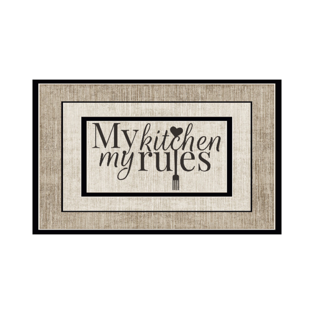 "My Kitchen, My Rules" 50 x 80cm Kitchen Mat Brown