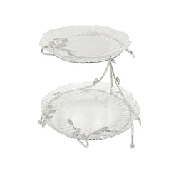 2 Tier Dessert Server Silver
