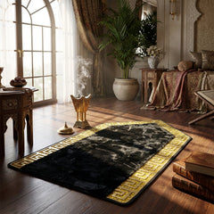 70 x 130cm Musallah Black & Gold