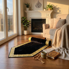 70 x 130cm Musallah Black & Gold