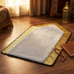 70 x 130cm Musallah Light Grey & Gold