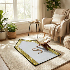 70 x 130cm Musallah White & Gold