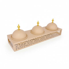 3 Compartment Snack Server Cream & Gold