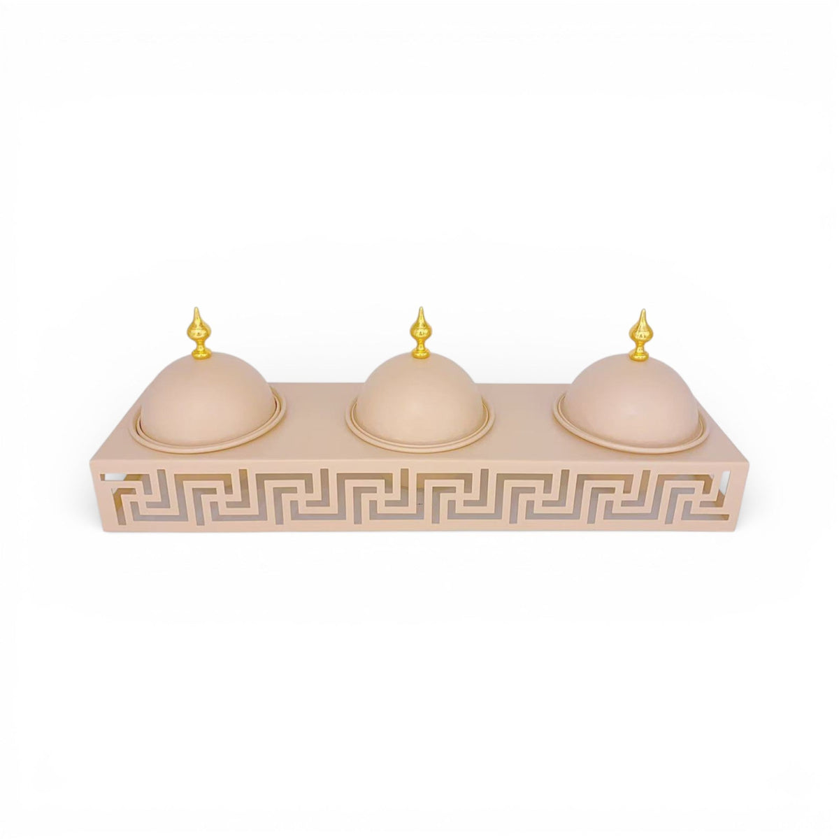 3 Compartment Snack Server Cream & Gold