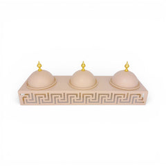 3 Compartment Snack Server Cream & Gold