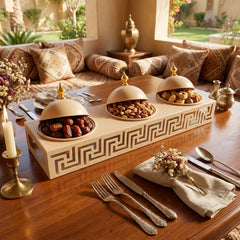 3 Compartment Snack Server Cream & Gold