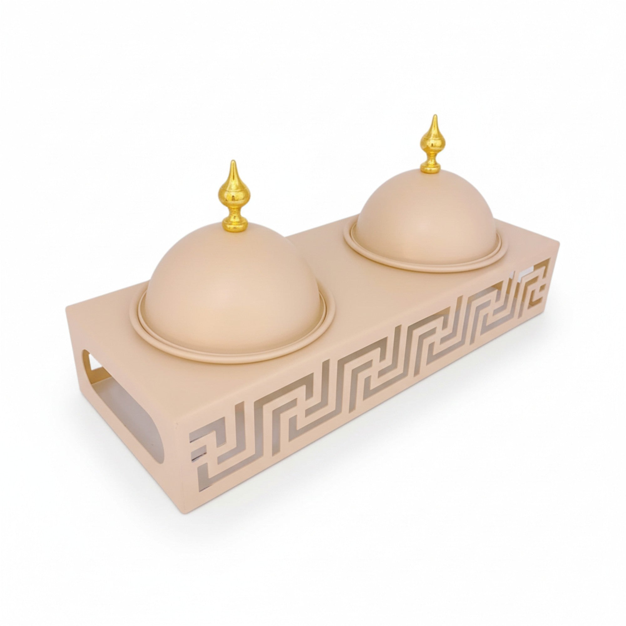 2 Compartment Snack Server Cream & Gold