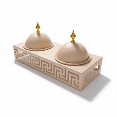 2 Compartment Snack Server Cream & Gold