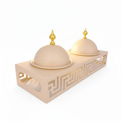 2 Compartment Snack Server Cream & Gold