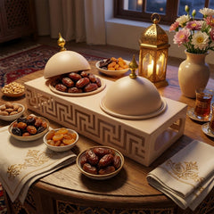 2 Compartment Snack Server Cream & Gold