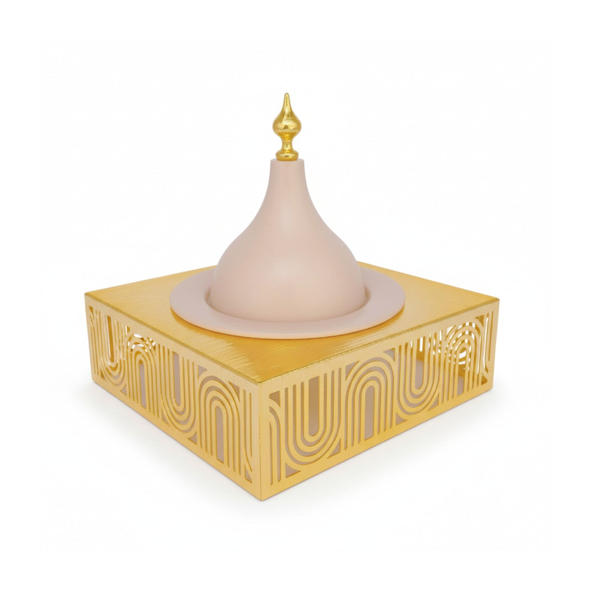 1 Compartment Snack Server with Dome Cream & Gold