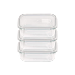 3 Piece 640ml Storage Container Set Clear