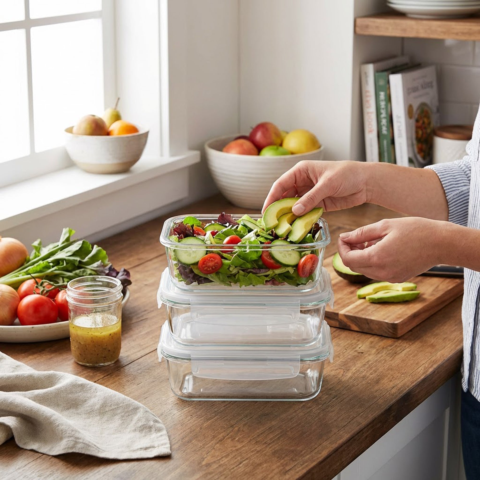 3 Piece 640ml Storage Container Set Clear