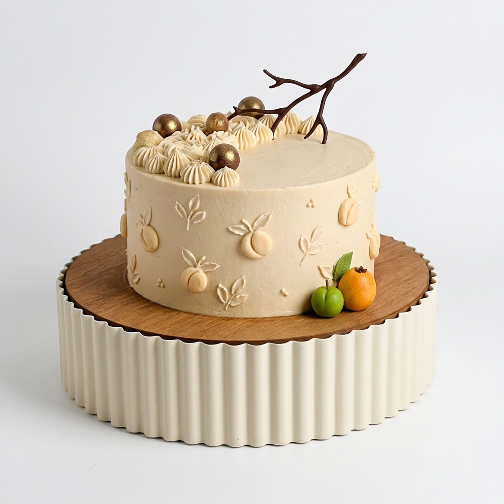 21cm Round Cake Stand Cream
