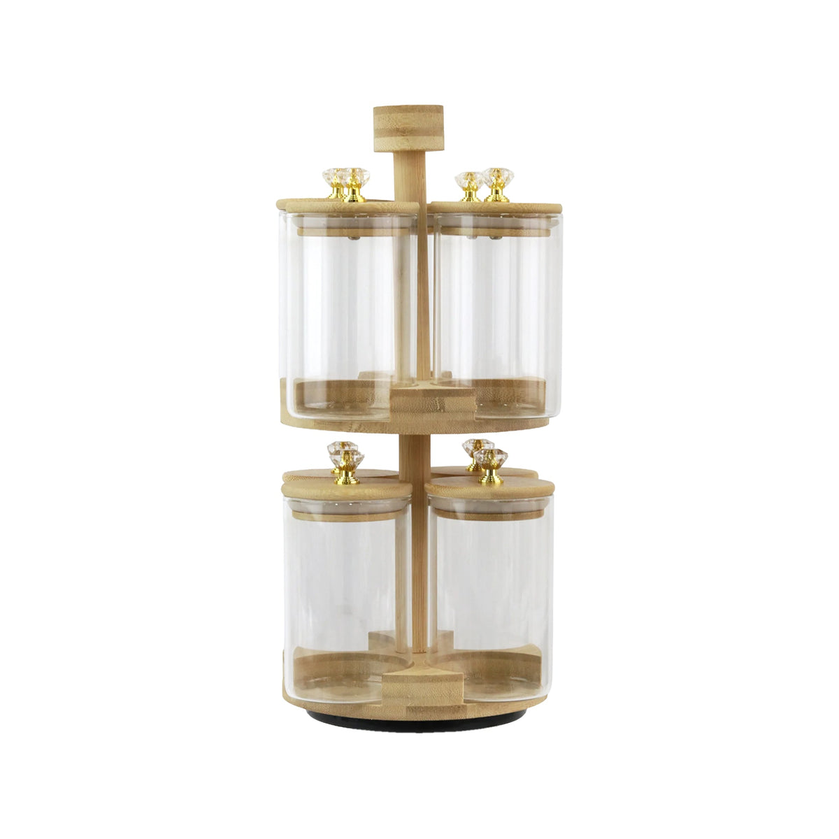 9 Piece Rotating Spice Jar Set Clear