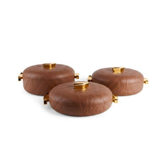 3 Piece Insulated Food Warmer Set with Lids Brown
