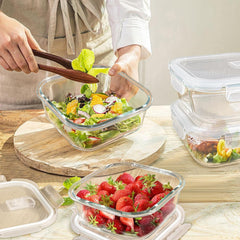 4 Piece 370ml Storage Container Set Clear