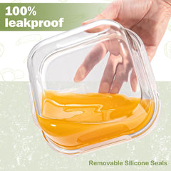 4 Piece 370ml Storage Container Set Clear