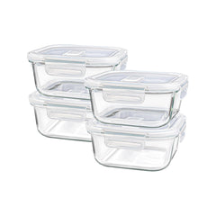 4 Piece 370ml Storage Container Set Clear