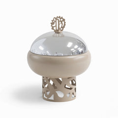 400ml Sugar Bowl Beige & Stainless Steel