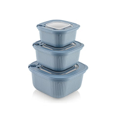 3 Piece Line Storage Container Set Blue