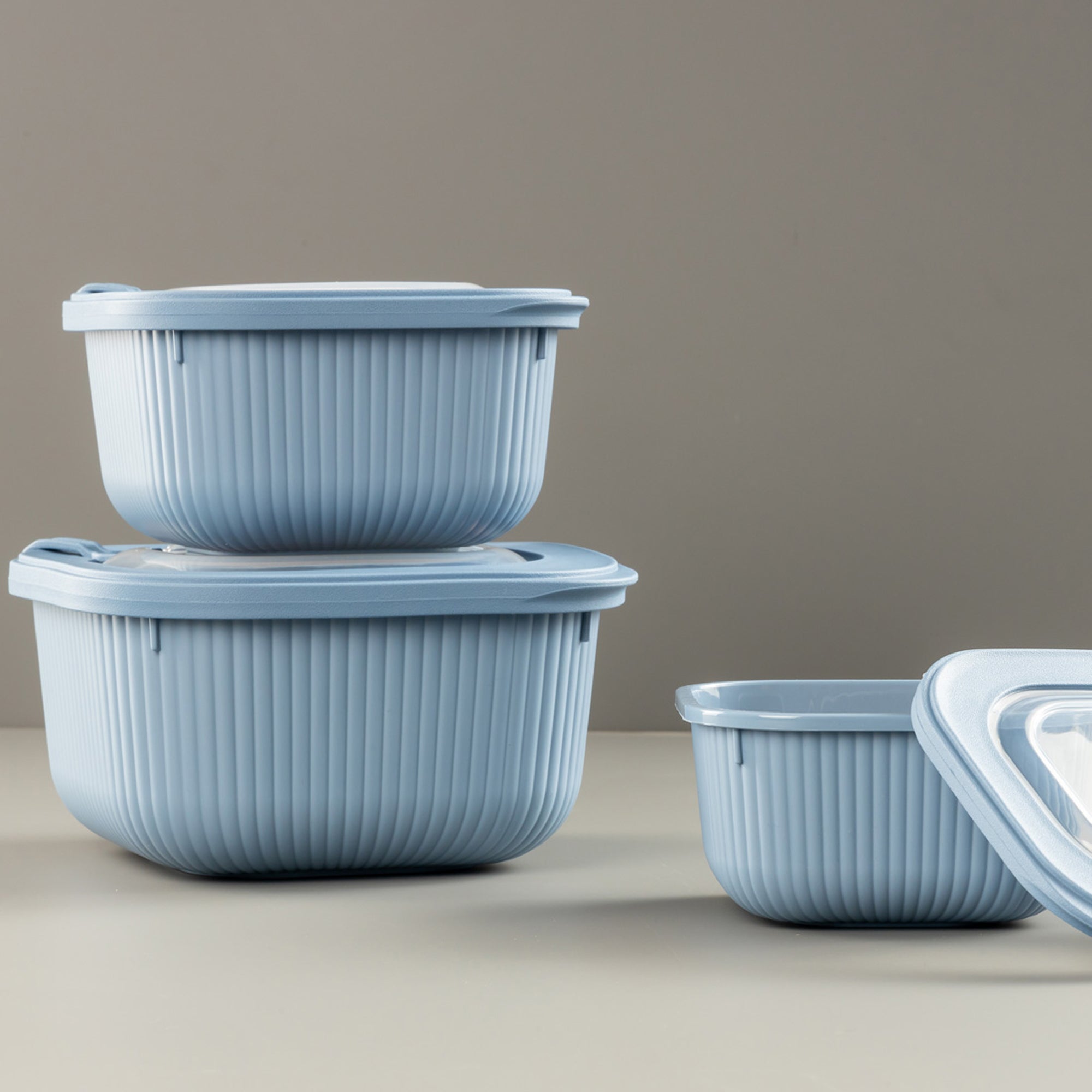 3 Piece Line Storage Container Set Blue