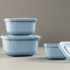 3 Piece Line Storage Container Set Blue