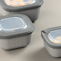 3 Piece Line Storage Container Set Grey