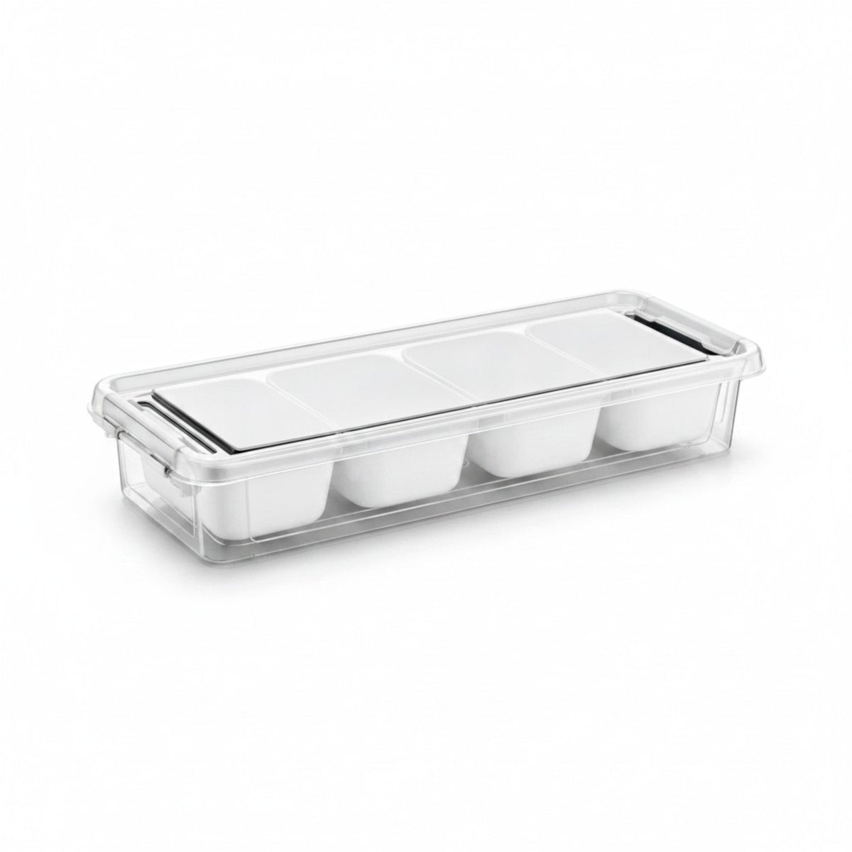 4 Compartment Storage Box White